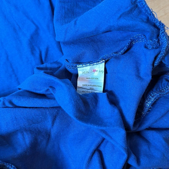 MILLIE LOVES LILY Girls Navy Pinafore Ruffle Dress Size 6 - Picture 5 of 5